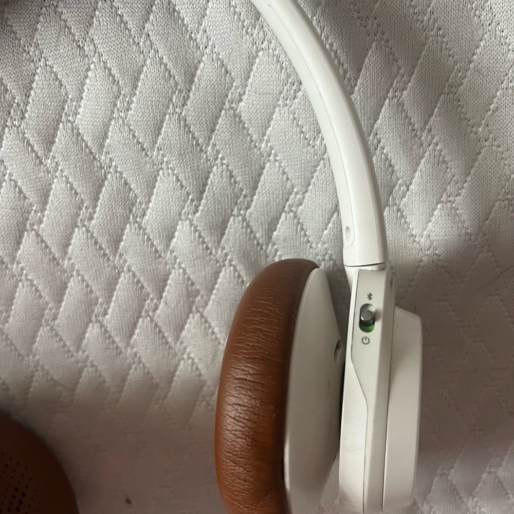 Plantronics Bluetooth brown and white headphones